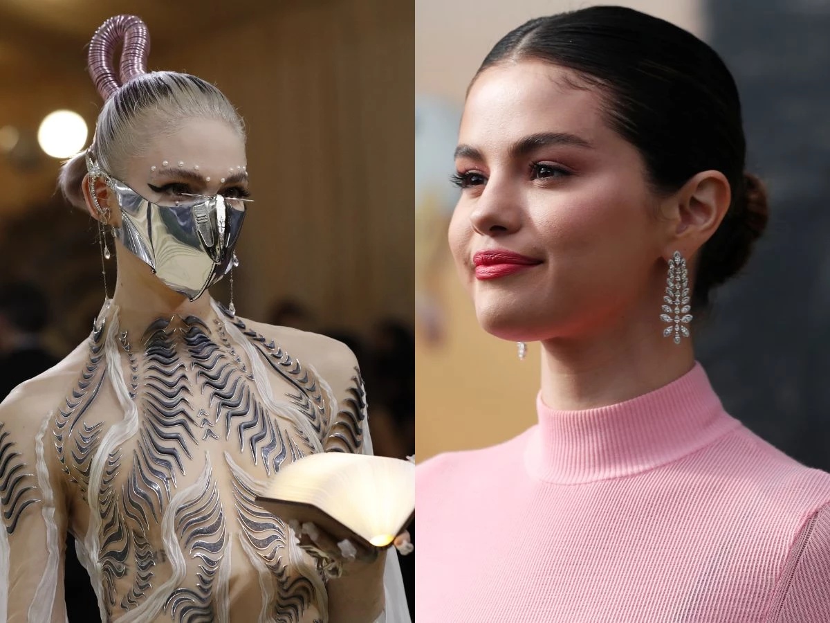 grimes backs selena gomez amid online speculation over in the dark video appearance