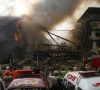 the blaze which broke out late saturday night has destroyed most parts of the building photo reuters