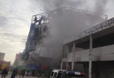 fire breaks out yet again at gul plaza two months after deadly blaze