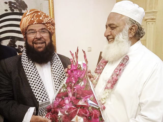 maulana fazlur rehman congratulates abdul ghafoor haideri for being nominated by pdm for election of senate s deputy chairman slot photo jui f