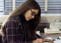 this undated handout photograph released by the smithsonian national air and space museum on july 11 2019 shows margaret hamilton a member of draper laboratory staff at work during the apollo missions photo afp