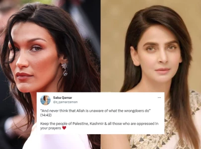 use your moral compass bella hadid saba qamar others send prayers for palestine