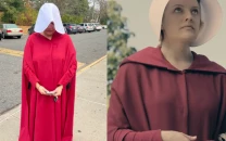 new jersey woman wears handmaid s tale costume to vote citing concern for women s rights new jersey woman wears handmaid s tale costume to vote citing concern for women s rights