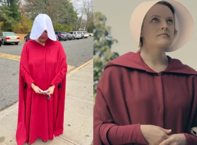 new jersey woman wears handmaid s tale costume to vote citing concern for women s rights new jersey woman wears handmaid s tale costume to vote citing concern for women s rights