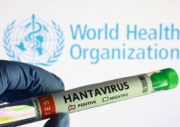 a test tube labelled hantavirus positive label and world health organization logo are seen in this illustration taken may 7 2026 reuters