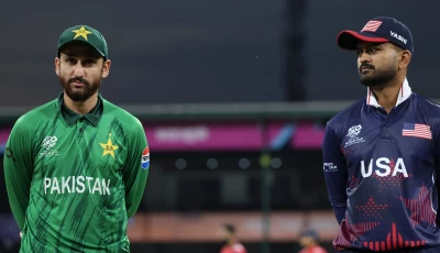 captains at the toss between pakistan and the united states in their t20 world cup match in colombo sri lanka on tuesday pcb
