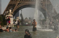 people cool off in the trocadero fountain near to the eiffel tower as temperatures rise during a heatwave affecting a large part of the country in paris france on june 24 2026 photo reuters