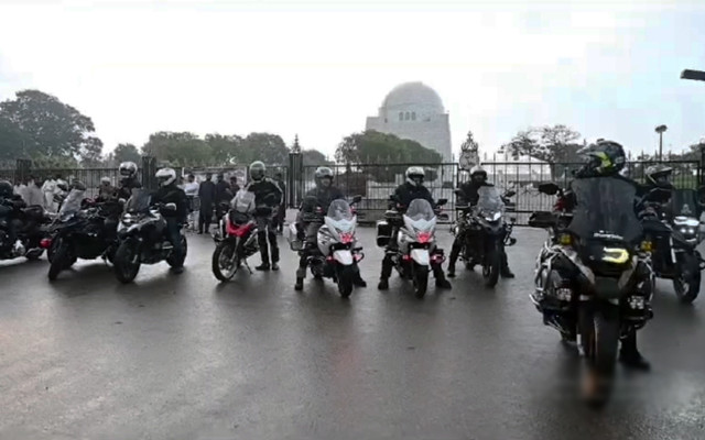 the rally featuring a diverse array of heavy bikes set off from the iconic mausoleum of the father of the nation quaid e azam muhammad ali jinnah in karachi screengrab