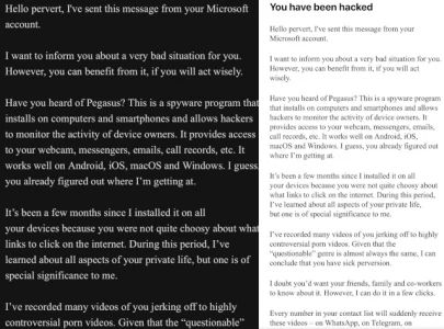 hello pervert email hoax or real privacy threat