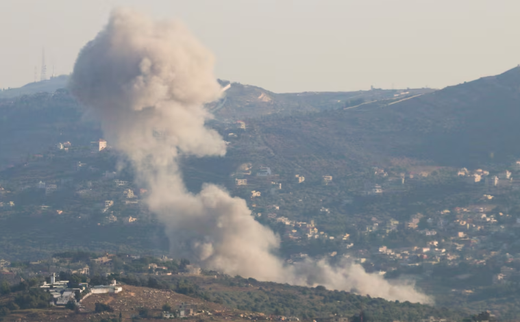 smoke rises from kfar kila amid cross border hostilities between hezbollah and israeli forces as pictured from marjayoun near the border with israel lebanon august 6 2024 photo reuters