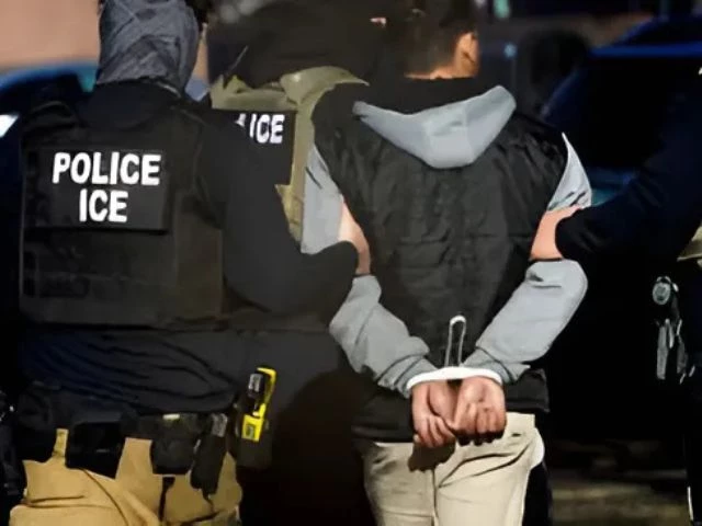 immigration and customs enforcement agents detain a man after conducting a raid at the cedar run apartment complex in denver colorado us february 5 2025 photo reuters immigration and customs enforcement agents detain a man after conducting a raid at the cedar run apartment complex in denver colorado us february 5 2025 photo reuters