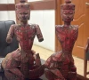 a picture showing two statues found during excavation work near lea market karachi mayor karachi a picture showing two statues found during excavation work near lea market karachi mayor karachi