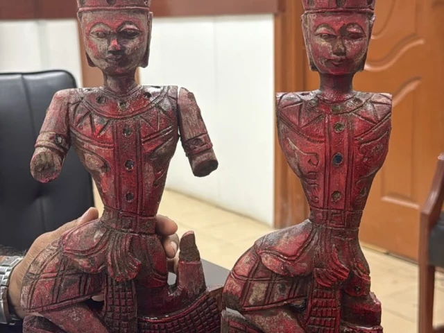 a picture showing two statues found during excavation work near lea market karachi mayor karachi a picture showing two statues found during excavation work near lea market karachi mayor karachi
