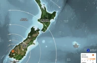 an image showing the epicenter and intensity of the earthquake in new zealand geonet