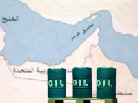 a map showing the strait of hormuz also known as madiq hurmuz and 3d printed oil barrels are seen in this illustration taken march 26 2026 photo reuters