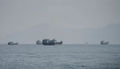 vessels near the strait of hormuz as seen from musandam oman august 24 2026 reuters stringer