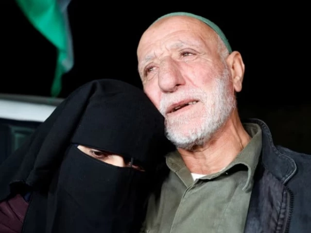 eleased palestinian prisoner fatima amarneh is received by her family amid a hostages prisoners swap deal between hamas and israel near jenin in the israeli occupied west bank november 25 2023 photo reuters file eleased palestinian prisoner fatima amarneh is received by her family amid a hostages prisoners swap deal between hamas and israel near jenin in the israeli occupied west bank november 25 2023 photo reuters file
