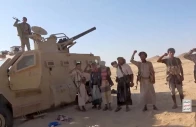 iran aligned houthi fighters pose next to a captured vehicle following what the source described as an attack on saudi backed forces in the location given by the source as al jawf governorate yemen in this screengrab taken from a video released by houthi military media on september 15 2026 houthi military media handout via reuters