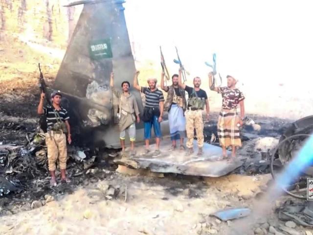 houthi fighters stand in front of what they say is a downed saudi jet at a location given as yemen in this still image from a handout video released on september 16 2026 houthi military media handout via reuters houthi fighters stand in front of what they say is a downed saudi jet at a location given as yemen in this still image from a handout video released on september 16 2026 houthi military media handout via reuters