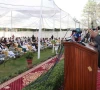 balochistan chief minister mir sarfraz bugti speaks at a flag hoisting gathering organized on the balochistan assembly lawns to mark pakistan s 79th independence day photo via x