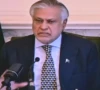 deputy prime minister and foreign minister ishaq dar speaks to journalists in london photo via x