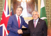 deputy prime minister and foreign minister ishaq dar holds delegation level talks with british foreign secretary ed miliband in london picture via x