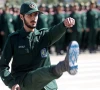 an iranian officer of revolutionary guards with israel flag drawn on his boots is seen during graduation ceremony held for the military cadets in a military academy in tehran iran june 30 2018 tasnim news agency