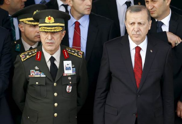 turkish president tayyip erdogan r and chief of staff general hulusi akar photo reuters file