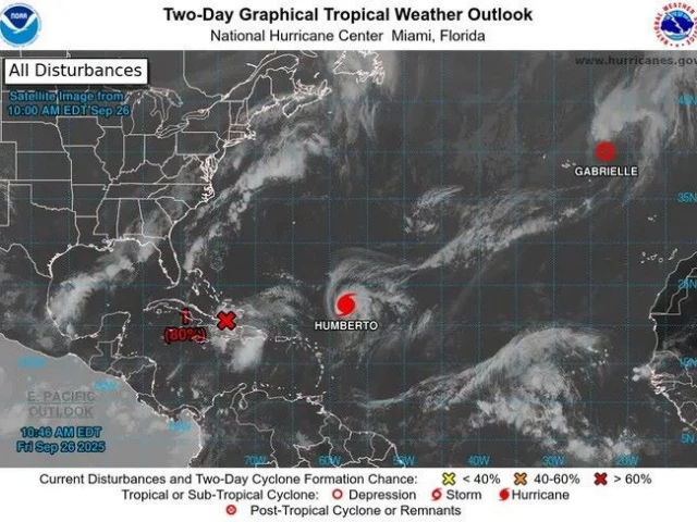 hurricane humberto with another system yet to be named photo nhc
