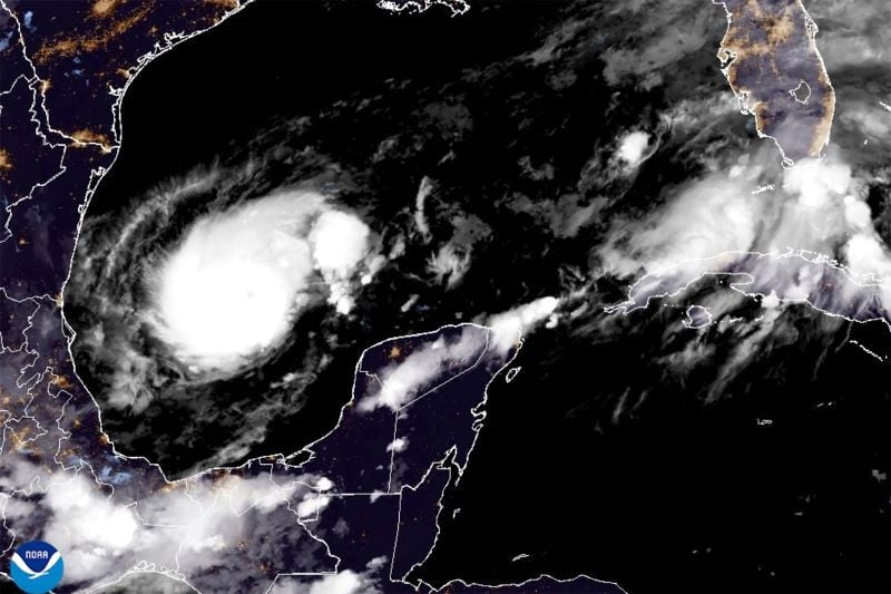 this satellite image from the national oceanic and atmospheric administration taken at 11 36pm et on sunday oct 6 2024 shows hurricane milton photo noaa