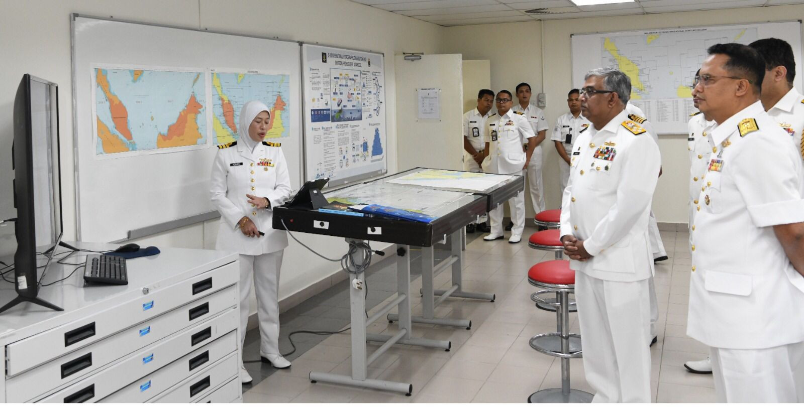 Chief of Naval Staff Admiral Naveed Ashraf visits Malaysia's National Hydrographic Centre. PHOTO: ISPR