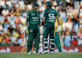 pakistan batters babar azam and saim ayub have made impressive gains in the latest icc men s t20i player rankings photo afp