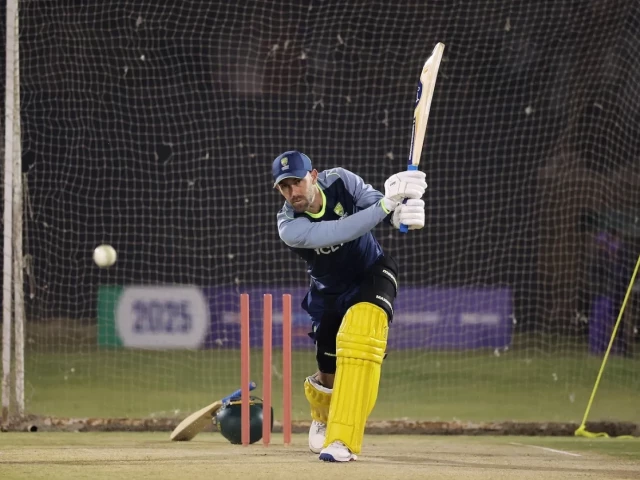 glenn maxwell s arm was fractured when hit during a net session photo icc