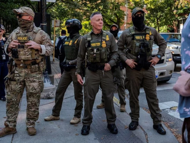 usbp chief patrol agent of the el centro sector greg bovino stands on a street corner with federal agents after patrolling several tourist districts in the downtown area after us president donald trump ordered increased federal law enforcement presence to assist in crime prevention in chicago illinois us september 28 2025 photo reuters