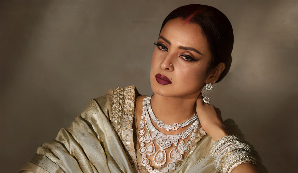 rekha s rare outing eternal indian star makes jaws drop with her first ever vogue cover