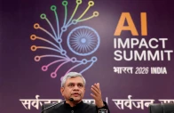 ashwini vaishnaw minister for railways information broadcasting and electronics and information technology gestures as he speaks during a press conference at bharat mandapam one of the venues for ai impact summit in new delhi india february 17 2026 photo reuters