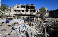 palestinians inspect the damage at the site of an israeli strike on wednesday in gaza city may 28 2026 reuters