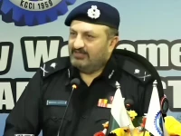 inspector general of police sindh javed alam odho addressing the karachi chamber of commerce and industry on may 19 2026 screengrab