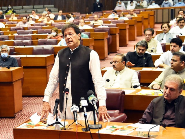 prime minister imran khan is addressing the budget session in national assembly on wednesday june 6 photo twitter naofpakistan prime minister imran khan is addressing the budget session in national assembly on wednesday june 6 photo twitter naofpakistan