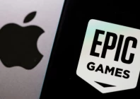 smartphone with epic games logo is seen in front of apple logo in this illustration taken may 2 2021 photo reuters