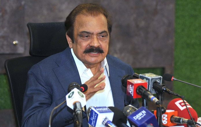 former interior minister rana sanaullah addressing a press conference on july 28 2022 photo app file