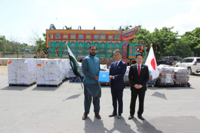 japan delivers emergency relief goods for flood victims