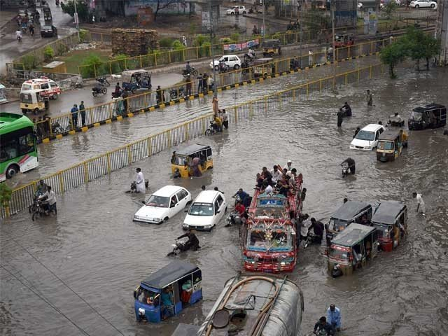 according to data released by the pdma 14 people were killed in rain related accidents in karachi photo express