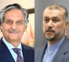 caretaker foreign minister jalil abbas jilani l and iranian foreign minister hossein amir abdollahian r photo file