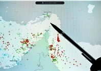 a person points to a page on the marinetraffic website showing commercial vessel traffic near iran s coast at the edge of the strait of hormuz on march 4 2026 photo afp