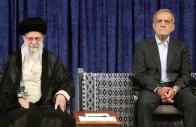 iran s supreme leader ayatollah ali khamenei and iran s new president masoud pezeshkian attend an endorsement ceremony in tehran iran july 28 2024 photo reuters
