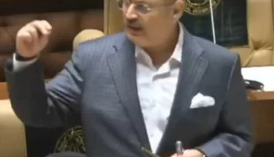sindh information minister sharjeel memon speaking in the sindh assembly screengrab