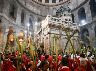 palm sunday standoff at holy sepulchre