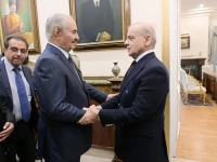 libyan prime minister dr osama saad hamad calls on prime minister shehbaz sharif in islamabad on february 3 2026 photo ptv x