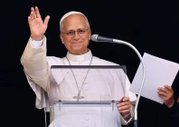 pope leo appears at a window of the apostolic palace in his first public event since cancer surgery at the vatican october 18 2026 reuters